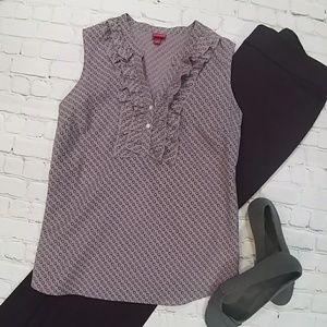Merona Purple Paisley Ruffled Blouse